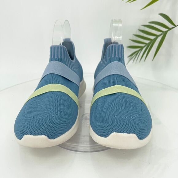 QVC Spenco Women's Karma Stretch Shoe Size 7 D Slip On Knit Blue Sneaker Shoes - Picture 3 of 15